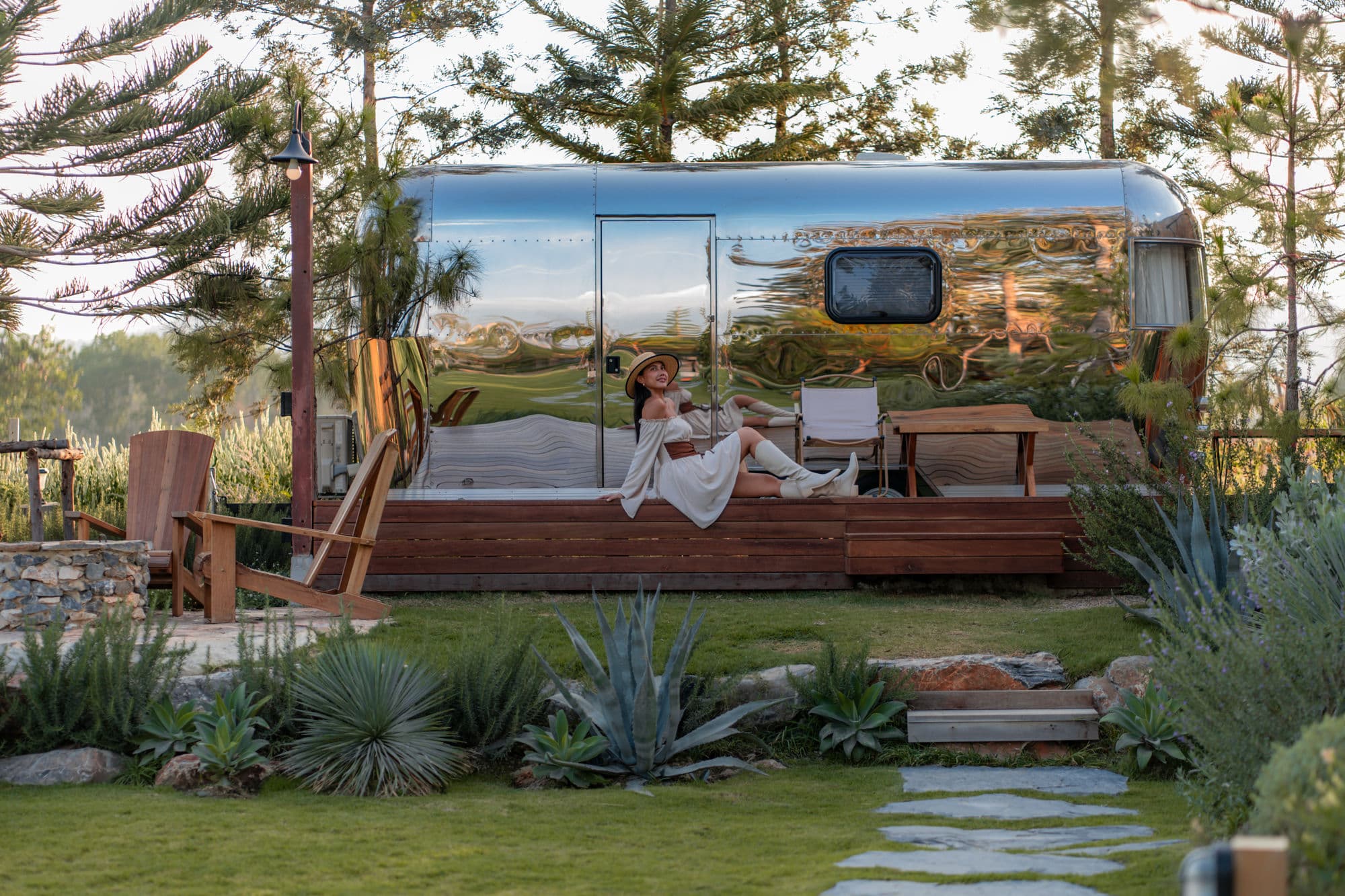 Sunset deck at Camper Van