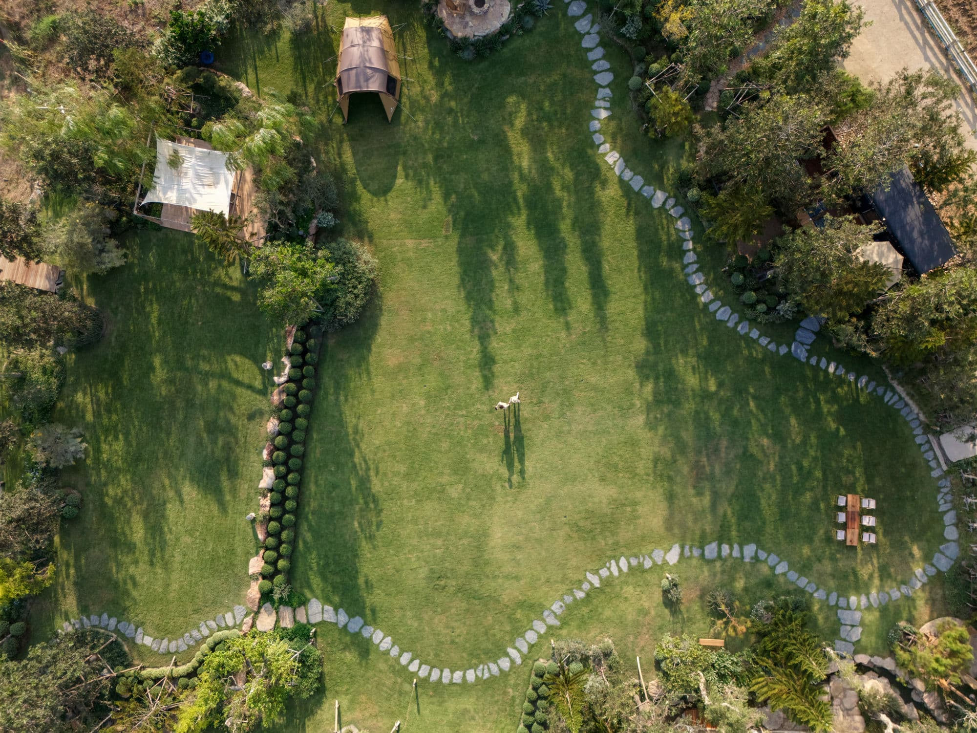 Aerial view of LandCamp gardens