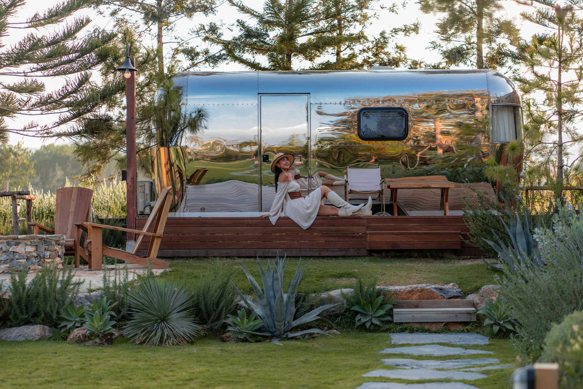 Sunset deck at Camper Van