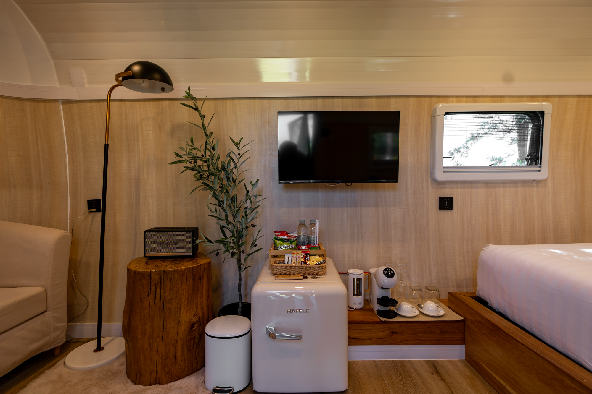 Marshall speaker corner inside the Camper Van