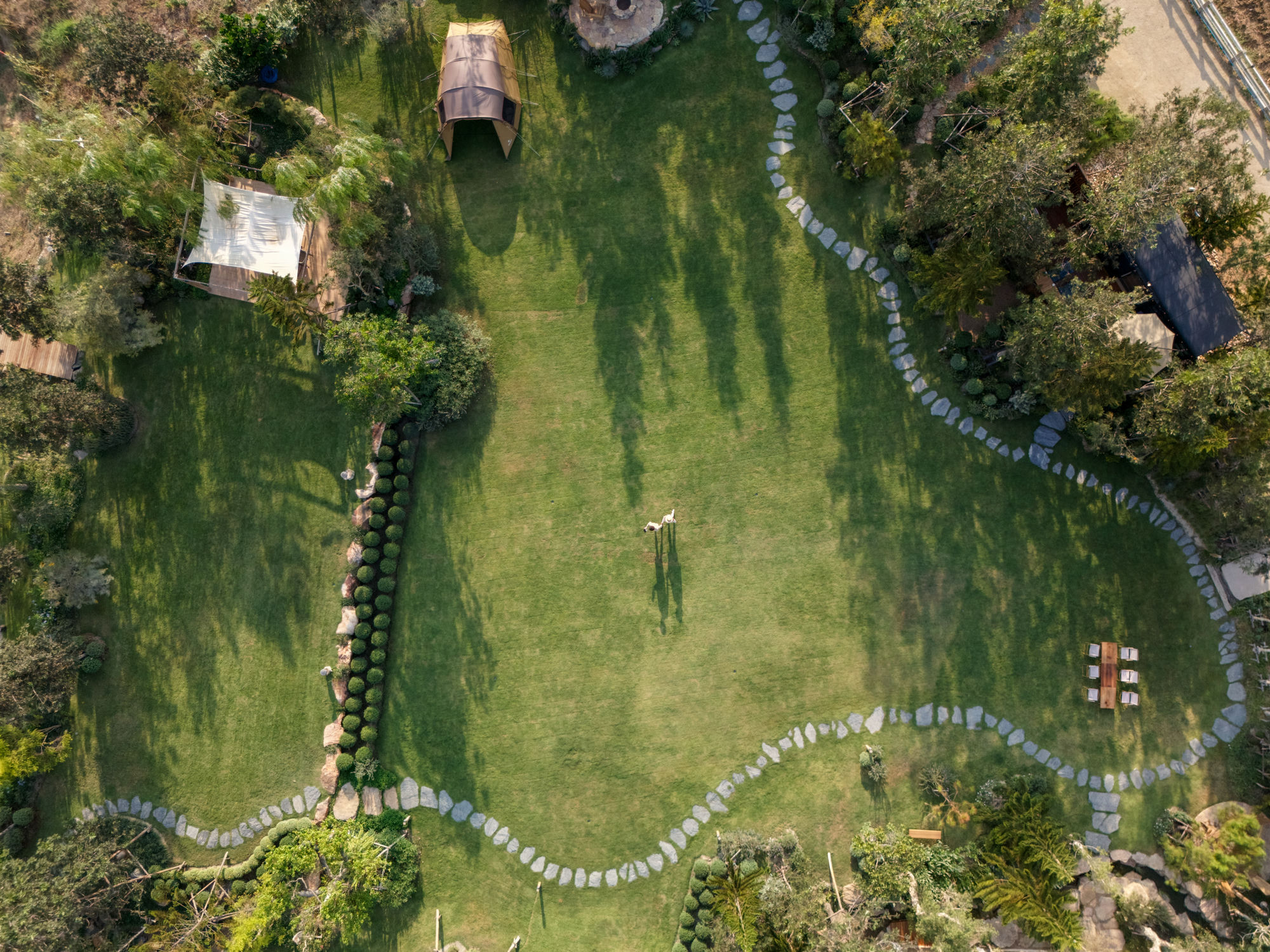Aerial view of LandCamp gardens