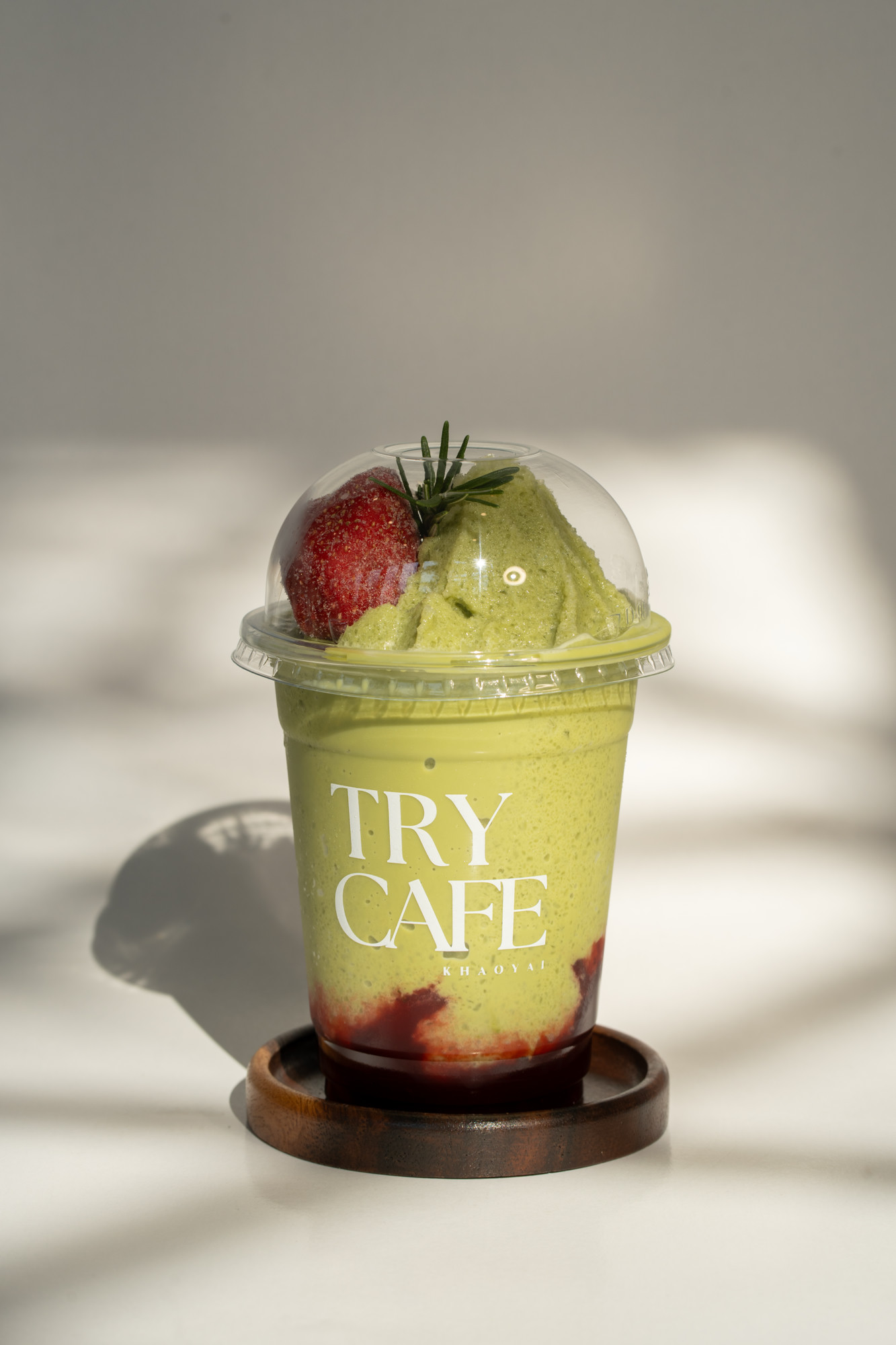 Iced orange Americano in Try Cafe cup