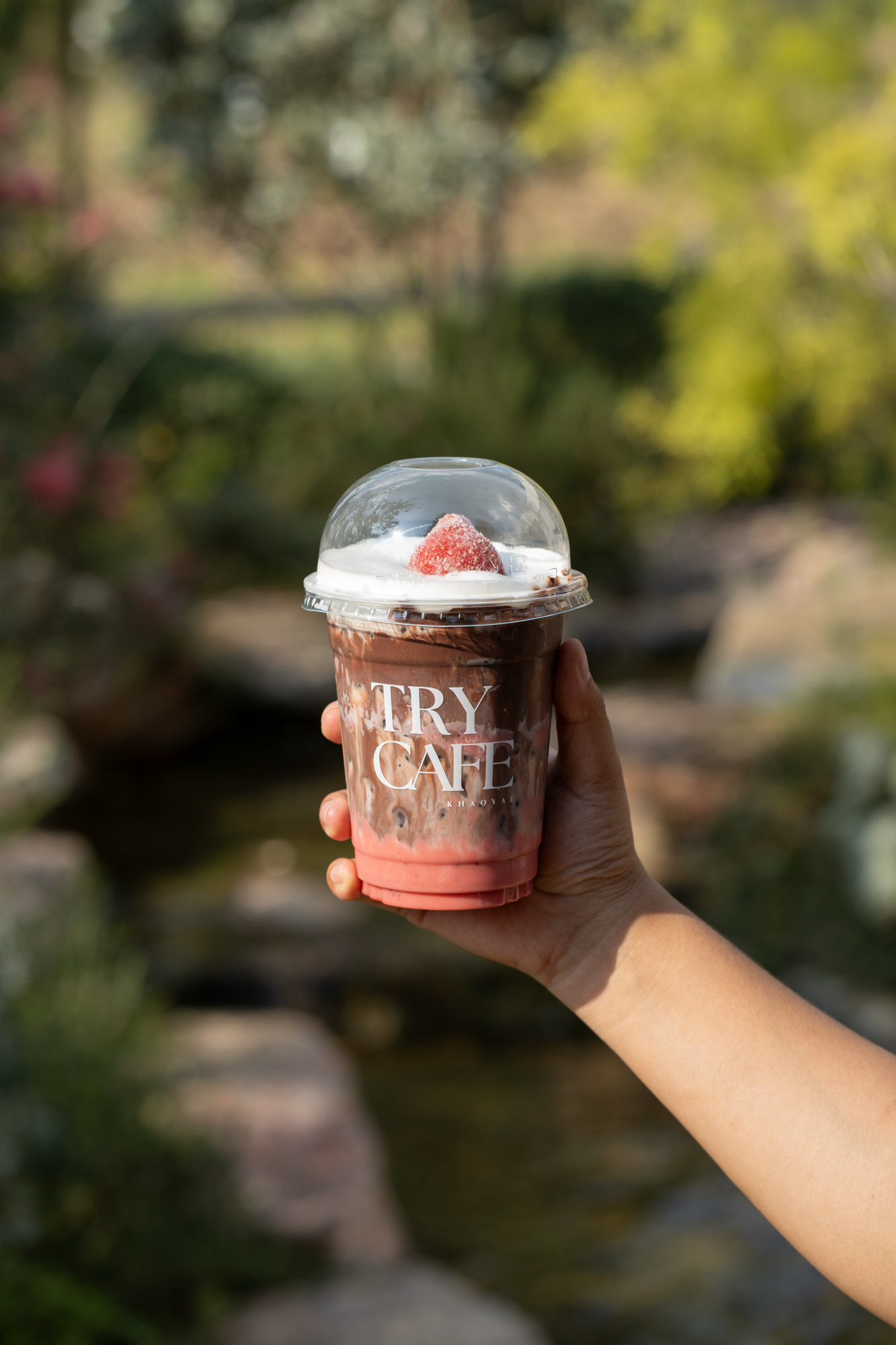Strawberry chocolate frappe at Try Cafe